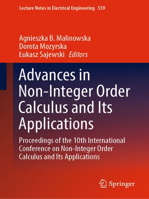 cover image of Advances in Non-Integer Order Calculus and Its Applications